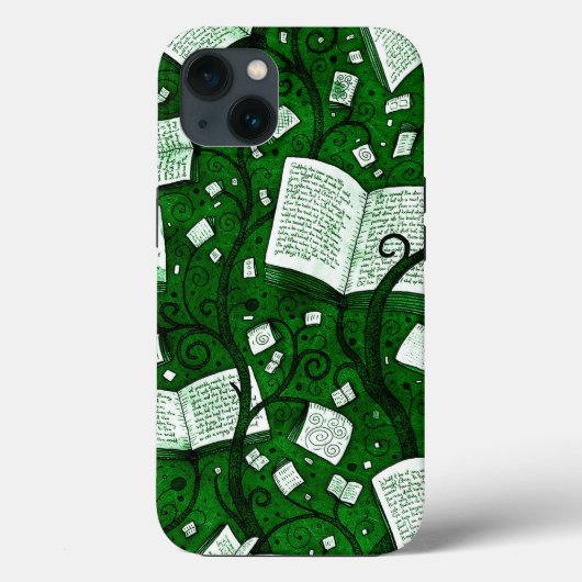 Groene boeken achtergrond Case-Mate iPhone case (Achterkant)