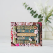 Groene boeken - Roze bloesems Briefkaart (Staand voorkant)