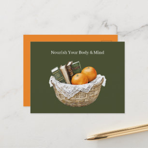 Groene Boeken & Sinaasappels Voeding Briefkaart
