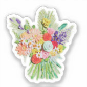 Groene Boeket Sticker voor Flower Lovers (Voorkant)