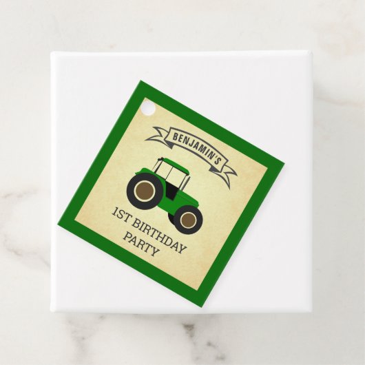 Groene Boerderij tractor kinderen Birthday Party Bedankjes Labels (In situ)