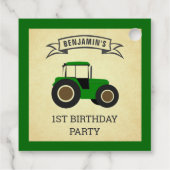 Groene Boerderij tractor kinderen Birthday Party Bedankjes Labels (Achterkant)