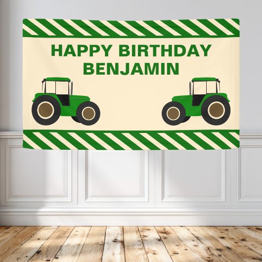 Groene Boerderij tractor kinderen Birthday Party Spandoek