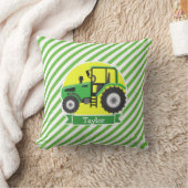 Groene Boerderijen Tractor met Geel; Groen & Wit Kussen (Deken)