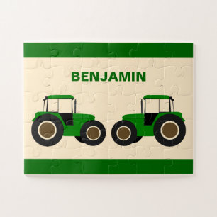 Groene Boerentractor Kinderen Naam Legpuzzel