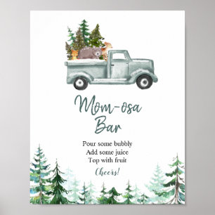 Groene boerenveer Dieren Momosa Bar Sign Poster
