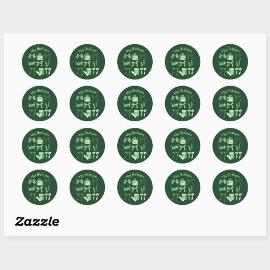 Groene Bogen Elementaire Leraar St Patrick's Day Ronde Sticker (Vel)