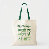 Groene Bogen Elementaire Leraar St Patrick's Day Tote Bag (Voorkant)