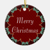 Groene Bogen Rode Cirkels Aangepast Keramisch Ornament (Voorkant)