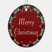 Groene Bogen Rode Cirkels Aangepast Keramisch Ornament (Links)