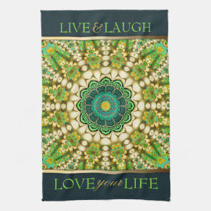 Groene Bohemian Oosterse Mandala Theedoek