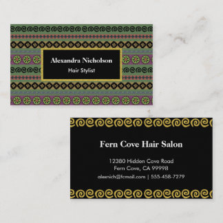 Groene Boho Aztec Patroon Hipster Tribal Visitekaartje