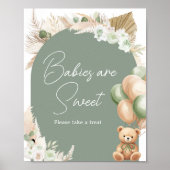 Groene Boho Beer ballon baby's zijn lief Poster (Voorkant)