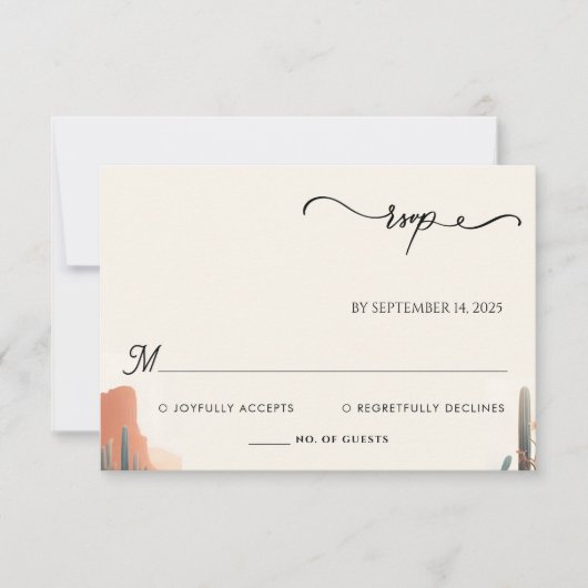 Groene Boho blad woestijn cactussen succulent brui RSVP Kaartje (Voorkant)