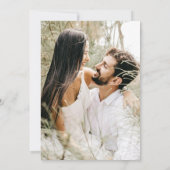 Groene Boho Bloemen Foto bruiloft uitnodiging (Achterkant)