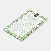 Groene Boho  Bloemen Gelijnde To-Do lijst Post-it® Notes (Schuin)