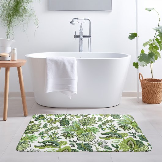 Groene Boho bloemenprint Badmat