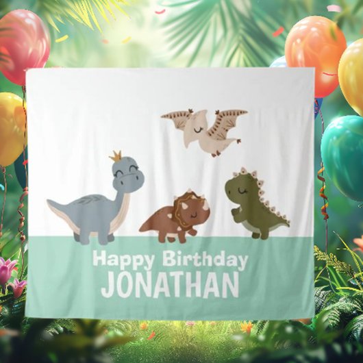 Groene Boho Dinosaur achtergrond Wandkleed