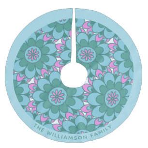 Groene Boho Mandala Bloem Kunst Persoonlijk Kerstboom Rok