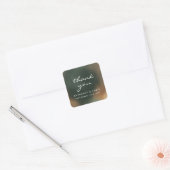 Groene Boho Minimalistische Bruiloft Vierkante Sti Sticker (Envelop)