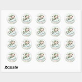 Groene Boho Slaap Teddybeer Cute Feest Ronde Sticker (Vel)