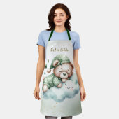 Groene Boho Sleeping Teddybeer Schattige Elegant Schort (Gedragen)