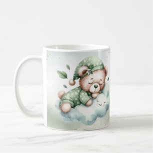 Groene Boho Sleeping Teddybeer Schattige Koffiemok