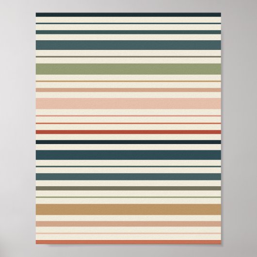 Groene Boho Stripes Poster (Voorkant)