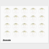 Groene Boho-wildbloem Bruidsfeest Favor Ronde Sticker (Vel)
