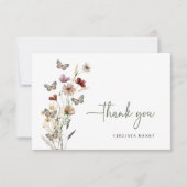 Groene Boho Wildflower Dank u kaarten (Voorkant)