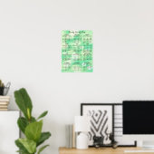 Groene Bokeh Abstract Design 2024 Kalender Poster (Thuiskantoor)