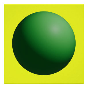 Groene bol op geel perfect poster