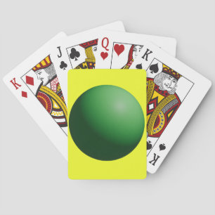 Groene bol op geel pokerkaarten