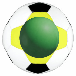 Groene bol op gele voetbal