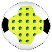 Groene bollen op geel voetbal (Gedraaid)