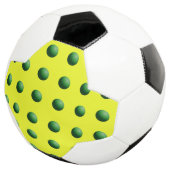 Groene bollen op geel voetbal (Drie kwart)