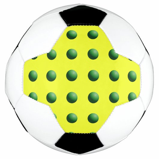 Groene bollen op geel voetbal (Voorkant)