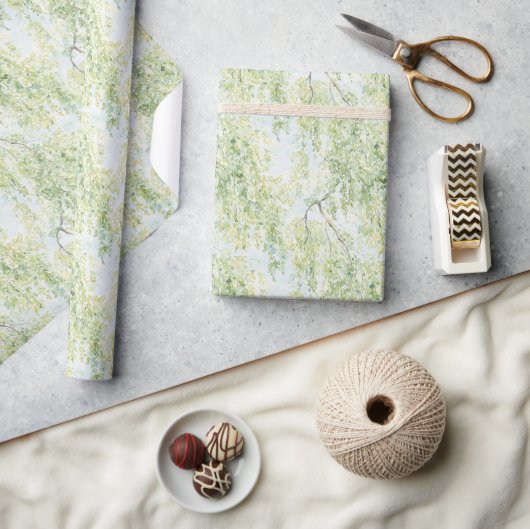 Groene Bomen Cadeaupapier (Crafts)