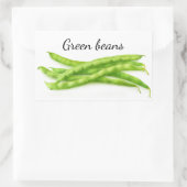 Groene bonen rechthoekige sticker (Tas)