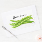 Groene bonen rechthoekige sticker (Envelop)