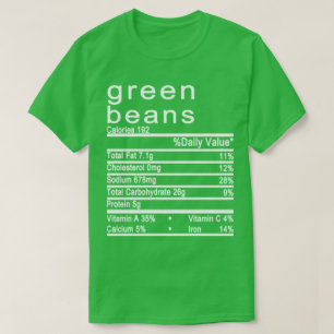 Groene bonen Voedingsfeiten label T-shirt