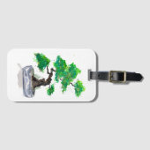 Groene Bonsai Aquarel Bagagelabel (Voorkant (horizontaal))