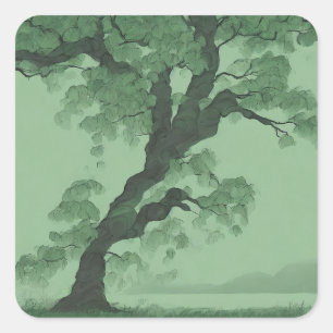 Groene Bonsai Tree sticker