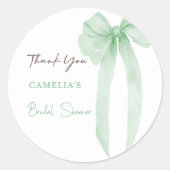 Groene Boog Bruiloft Uitnodiging Bedankt Ronde Sticker (Voorkant)