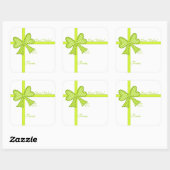 Groene Boog en Lint Gift Label Sticker (Vel)