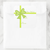 Groene Boog en Lint Gift Label Sticker (Tas)