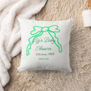 Groene boog krabbel baby shower naam toevoegen dat kussen