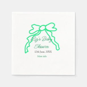 Groene boog krabbel baby shower naam toevoegen dat servet