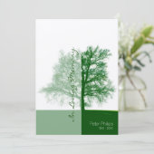 Groene Boom 2 Viering van het Leven Memorial Servi Kaart (Staand voorkant)