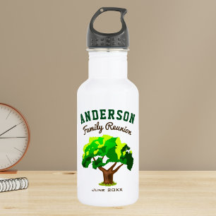 Groene Boom Aangepaste Naam Familie Reünie Waterfles
